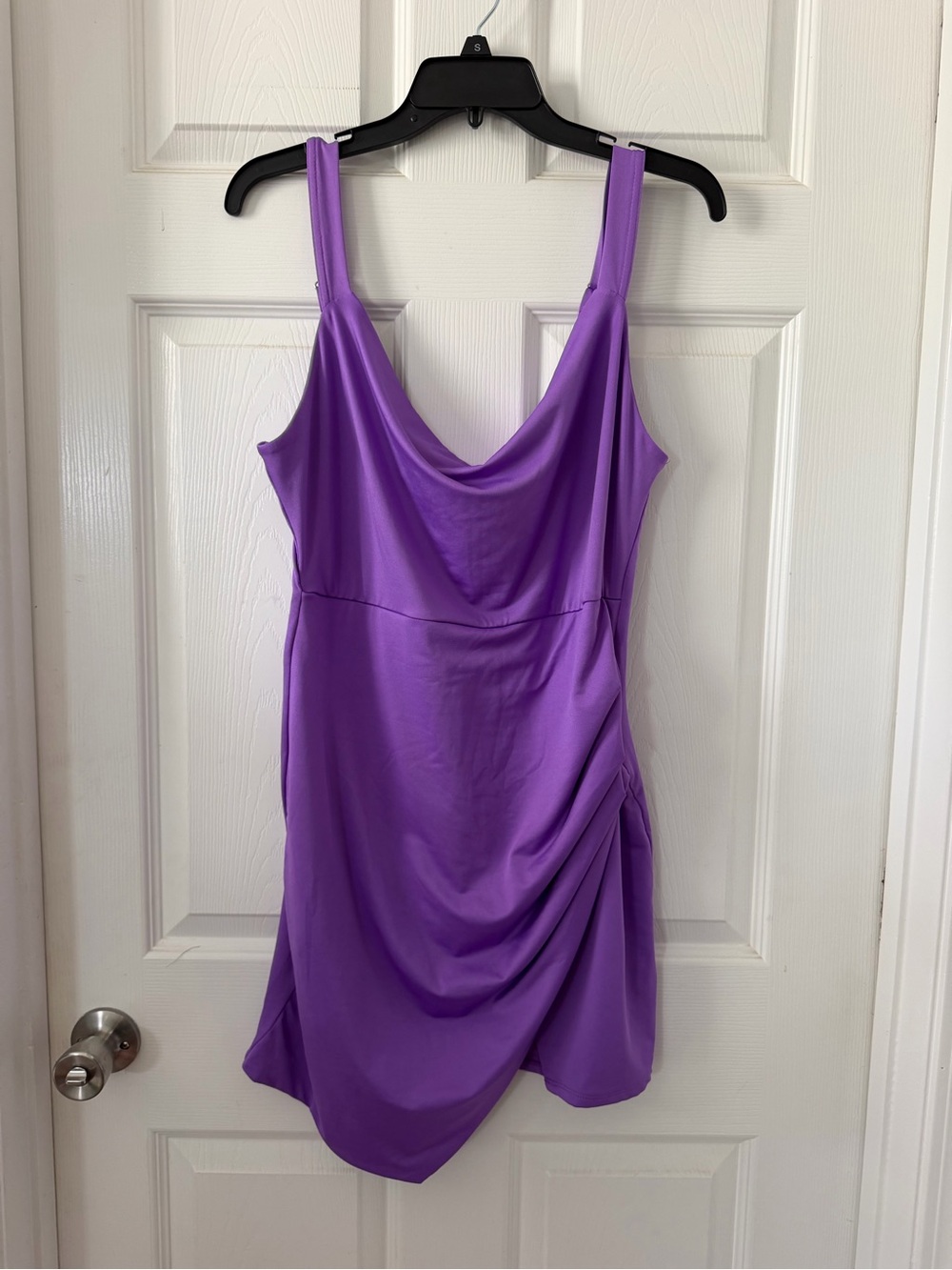 Purple Drape Swim Coverup Dress